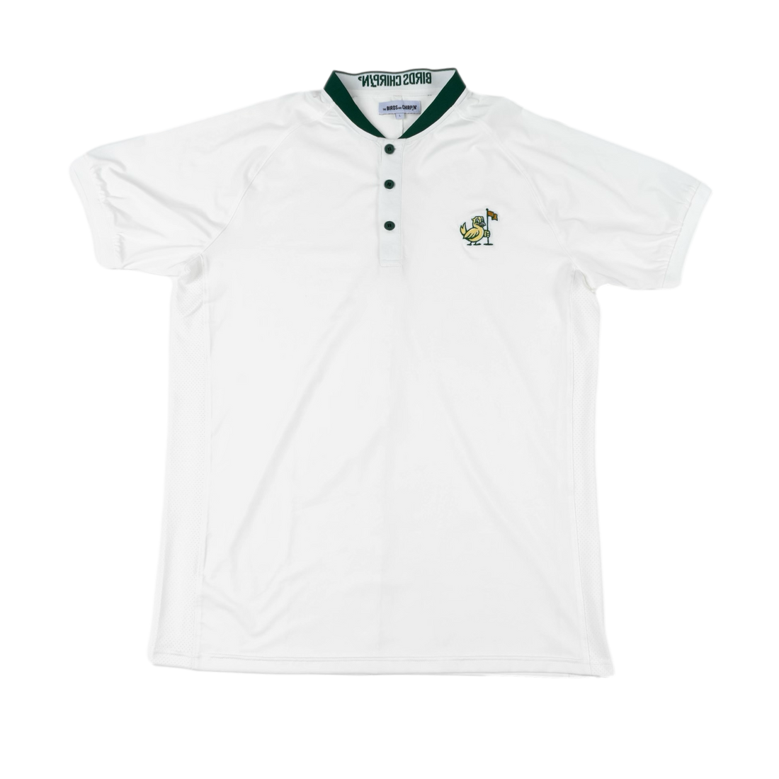 Collarless White Polo
