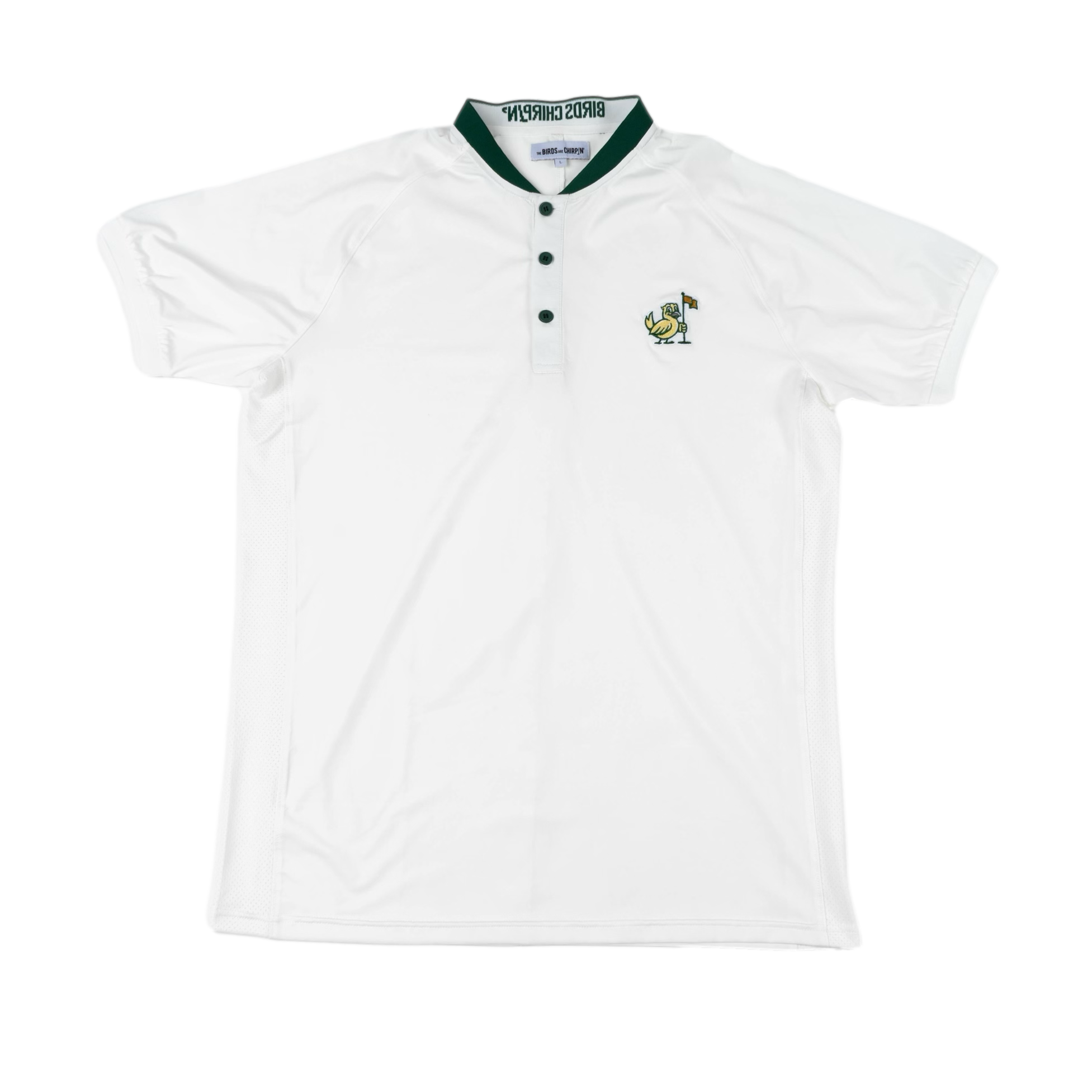Collarless White Polo